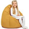 Italpouf Pouf Poltrona Sacco per Bambini, Pouf da Salone, Velluto, Pieno di Pallini di Polistirolo, Sfoderabile, Rivestimento Lavabile, Certificato, Senape