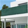 DANWU Telo Copri Balcone 2.5 x 3.5 m Raggi UV Antistrappo Antivento Facile da Montare con Occhielli e Fascette Telo Ombra Frangisole per Piscina, Giardino, Verde Scuro