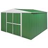 Notek Srl Box in Acciaio Zincato Casetta da Giardino in Lamiera 3.60 x 3.45 m x h2.12 m - 150 kg - 12,25 Metri Quadri (Verde)