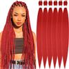 Xusuperb 30 pollici lunghi capelli per trecce pre-allungati rossi Easy Braids Extensions rosso Kanekalon capelli sintetici per intrecciare 6 confezioni morbidi capelli pre-allungati per trecce Yaki