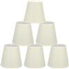 HERCHR Set di 6 Lampadario Paralumi Moderna Coprilampada, Colore crema Paralume in Tessuto per Candela Lampadario Lampada da Parete, paralumi da comodino E14 da parete, ricambio paralume piccolo
