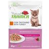 Trainer Natural Cat 40 + 8 gratis! 48 x 85 g Natural Trainer per gatti - Kitten & Young Tacchino