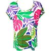 RAGNO Maglia Donna Manica calata t-Shirt Maglietta Collo Tondo Viscosa Articolo DN14T7, A35F Fantasia Prism Violet, 4 - M
