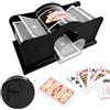 Jadyon Mescolatore Carte da Gioco Manuale - Macchina per Mescolare 2 Mazzi Con Manovella, per Adulti, Fino a 91mm - Rosso