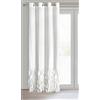 Eurofirany Carli - Tenda in velluto con volant, 1 pezzo, oscurante, per soggiorno, camera da letto, 140 x 250 cm, colore bianco
