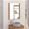 Baikal Specchio da bagno, specchio con lato in legno. Opzione con e senza LED. Stili che si adattano al bagno o a qualsiasi stanza della casa. 70 x 80 cm Laterale Legno Teka