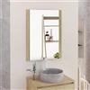 Baikal Specchio da bagno, specchio con lato in legno. Opzione con e senza LED. Stili che si adattano al bagno o a qualsiasi stanza della casa. 60 x 80 cm Laterale Legno Nature