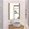 Baikal Specchio da bagno, specchio con lato in legno. Opzione con e senza LED. Stili che si adattano al bagno o a qualsiasi stanza della casa. 60 x 80 cm Laterale Legno Teka