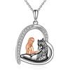 YAFEINI Collana con Cavallo Ciondolo per Ragazze Collana in Argento Sterling 925 Regalo di Gioielli per Donne Amiche (Ragazza con cavallo nero)