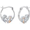 JFASHOP Orecchini Cavallo Ragazze Argento 925 Oro Rosa Cavallo Piccoli Orecchini a Cerchio Animale Cavallo Gioielli Cavallo per Donne Ragazze Bambini