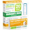 Polonord Adeste Adeste - 20 Tamponi COVID 19 rapido 2026 - Test Nasali Nuove Varianti 2026 - Sensibilità 100% a carica virale alta - Certificati per Uso Domestico - Risultato rapido