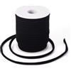 Craftdady - Bobina di cordone elastico intrecciato largo da 65,6 piedi/rotolo, corda elastica da 1/5 pollice per cucito, lavori fai da te, vestiti, colore: nero