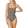 Goldenpoint Donna Costume da Bagno Intero Serie Coast Deluxe, Costume Intero a Fascia con Ferretto e Anelli in Vita in Microfibra Soft Touch Fantasia Gometrica