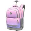 DROFOSREW Zaino Scuola Trolley Zainetti per studenti Cartelle Elementare Media Scuola Zaini Trolley studenti con Ruote Studenti Ragazzi Ragazze Borsa Viaggio (Rosa Porpora)