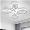 SENQIU Plafoniera LED Soffitto, 30W 3375LM Lampada LED Soffitto Forma di Fiore Design, Bianco Freddo 6500K, Plafoniera Moderna Argento in Acrilico per Soggiorno, Camera da Letto, Cucina