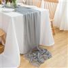 CHUQING Runner da Tavolo Chiffon Decorativa Runner Tavola Grigio