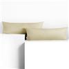 DecoKing Set di 2 federe 40 x 200 * 2 cm, jersey 100% cotone pettinato, chiusura a cerniera Beige Amber