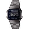 Casio Orologio CASIO A168WEGG-1B Acciaio Nero Digitale Chrono Alarm Unisex VINTAGE