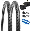 YunSCM 2PCS Pieghevole 28 Pollici pneumatici 28x1.75 700x45C ETRTO 47-622 Plus 2PCS 700C Camera d'aria AV48mm Valve compatibile 700x45C copertoni e Camera d'aria