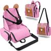 Baby First Alzasedia Bambini da Viaggio 4in1, Borsa Passeggino Termica Con Fasciatoio Materassino Portatile Neonati, Zaino Mamma Multifunzione, Seggiolone Pappa Portatile, Tessuto Waterproof (ROSA)