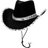 Toyland® 38 cm (15) Cappello da cowboy da con finiture in paillettes argentate - Accessori per feste, concerti, travestimenti e addii al nubilato - 3 colori disponibili