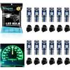 Alopee Confezione da 12 lampadine LED T5 W3W 2721 27 37 286 PC74 LED, 12V, 20LM, chip 3030-3SMD, per luci interne auto cruscotto sostituzione lampada strumento automatico (verde)