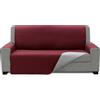 ECOMMERC3 | Copridivano dimensioni 2 posti 120 x 220 cm effetto divano nuovo - copridivano colore rosso- grigio chiaro facile installazione regolazione