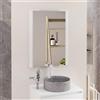 Baikal Specchio da bagno, specchio con lato in legno. Opzione con e senza LED. Stili che si adattano al bagno o a qualsiasi stanza della casa. 70 x 80 cm Laterale Legno Bianco