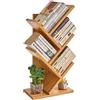 YMYNY Libreria ad Albero, Scaffale a 4 Ripiani, Moderna Autoportante Libri, Salvaspazio Legno Portaoggetti Librerie per Soggiorno, Studio, Ufficio, Colore Naturale HBC014N
