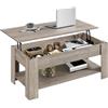 Yaheetech Tavolino da caffè Sollevabile Tavolo Elevabile Moderno da Salotto Tavolo da Divano con Ripiano Inferiore 120 x 59 x 49,5-62,5 cm