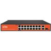 VeraTech WITEK-0007N - WITEK Switch PoE non gestibile con 16 porte PoE 10/100, 1 porta RJ45 Gigabit e 1 porta combo Gigabit Plug&Play