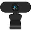 ATLANTIS Webcam Full HD 1080p 1920x1080/30fps, fuoco manuale, microfono incorporato, Connessione USB, bilanciamento del bianco, angolo vis 80°, adatta per videochiamate, modello P015-F930HD