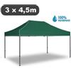 GRECOSHOP Gazebo pieghevole impermeabile in alluminio 3x4,5m Verde - Mod. Magnum