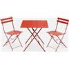 SWEEEK Set tavolo da giardino bistrot quadrato in acciaio, 2 posti, 70x70cm