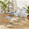 SWEEEK Set da giardino, bar bistrot, pieghevole - modello: Emilia, quadrato, colore: Blu grigio - Tavolo quadrato, dimensioni: 70x70cm, con due sedie