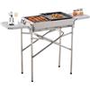 Outsunny Barbecue a Carbonella BBQ Grill con Piano d'Appoggio in Acciaio Inox 104*30*68cm|Aosom