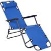 Outsunny Lettino Sdraio Pieghevole da Giardino, Mare, Spiaggia, Piscina, Chaise Longue Richiudibile con Braccioli, Blu|Aosom