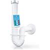 Bächlein Tubo Flessibile di Scarico per Lavabo - G 1 1/4 x 32 mm, Estensibile da 320-800 mm, Sifone Antiodore Regolabile Individualmente