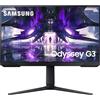 Samsung Monitor Gaming Odyssey G3 (S24AG322), Flat, 24, 1920x1080 (Full HD), VA, 165 Hz, 1 ms, FreeSync Premium, HDMI, Display Port, Ingresso Audio, HAS, Pivot, Flicker Free, Eye Saver Mode