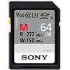 Sony Memoria SD-XC 64 GB Serie M, Lettura 277 MB/s, Scrittura 150 MB/s, SF64M