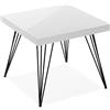 VERSA Denver Tavolino Ausiliario per Soggiorno, Tavolino Moderno, Misure (A x L x l) 43 x 50 x 50 cm, Legno e Metallo, Colore Bianco