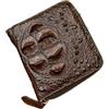Generic Autentico Esotico Alligatore Uomo Breve Nero ZIP Bifold Portafoglio Genuino Vera Pelle di Coccodrillo Maschio Piccolo Marrone Titolari di, Marrone, 11cm (Length) x 11cm(Height) x 2.5cm(Deep), Moda e