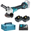 Makita DGA513RTJ Smerigliatrice Angolare 18V LXT 125/115 mm BL 2x5,0Ah MAKPAC