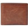 Fossil Derrick Set di portafogli in pelle o poliestere per uomo, 11.4 cm L x 2.5 cm W x 9.5 cm H, Marrone chiaro