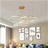 WayLuoung LED Lampadario Metallo | 3 Cerchi 40+60+80cm | 90W Lampada Sospensione Soffitto Anelli, Telecomando Dimmerabile 3000-6000K, Lampada Sospensione Paralume Acrilico Soggiorno Camera Letto【Oro】