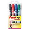 Pentel Marcatore permanente Pentel Pen N50 punta conica 4,3 mm assortiti 4 pezzi - 0050503