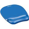 Fellowes Tappetino mouse con poggiapolsi FELLOWES Crystal Gel blu trasparente 20,2 x 23,5 x 2,5 cm - 9114120