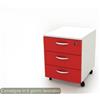 Artexport Cassettiera a 3 cassetti su ruote 17020 41x50xH.52,2 cm Artexport struttura bianca/frontalini rossi - 17020/3R/3T
