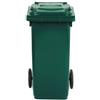 Mobil Plastic Bidone carrellato per raccolta differenziata 120 lt con coperchio PEHD Mobil Plastic verde scuro - 1/120/5-VES