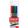 Pentel N50S marcatore permanente slim punta fine taschina 4 colori (nero, rosso, blu, verde)